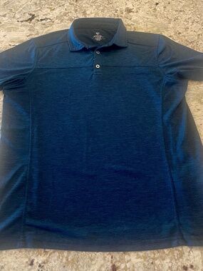 Kuhl Engineered Polo Shirt Blue Breathable Performance Wicking Stretch Outdoors